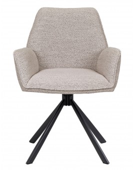 YUNI Beige Latte (stof Monza 60) - MODERNE GESTOFFEERDE DRAAISTOEL VOOR WOONKAMER/EETKAMER/LOFT KANTOOR