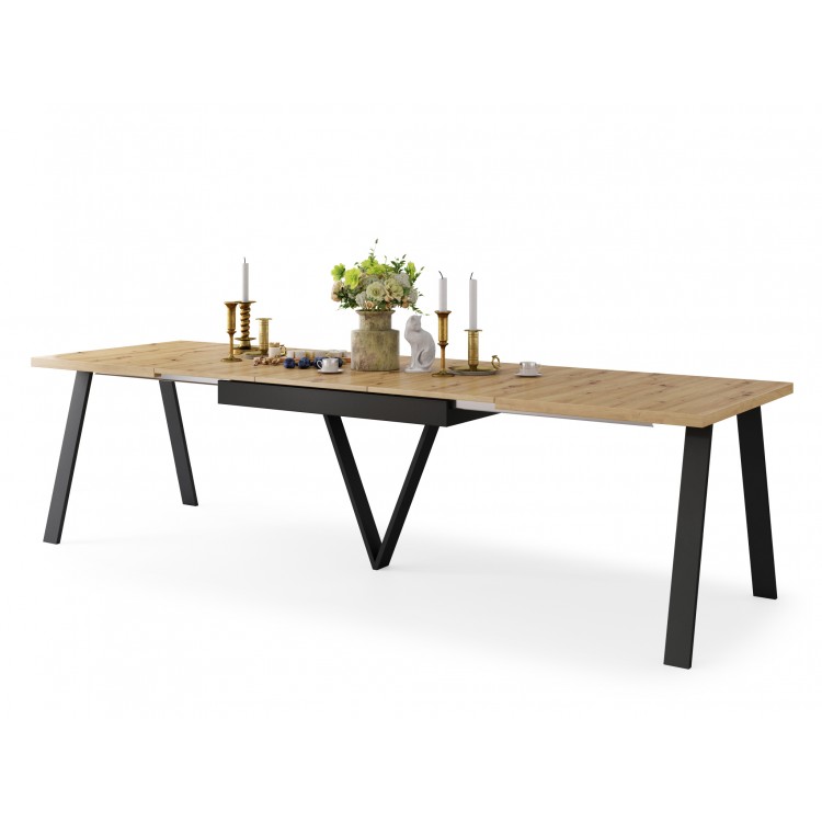AVERY eik Artisan/onderkant zwart - LOFT/INDUSTRIËLE TAFEL VOOR WOONKAMER / EETKAMER UITKLAPBAAR TOT 330 cm! AVERY eik Artisan/onderkant zwart - LOFT/INDUSTRIËLE TAFEL VOOR WOONKAMER / EETKAMER UITKLAPBAAR TOT 330 cm!