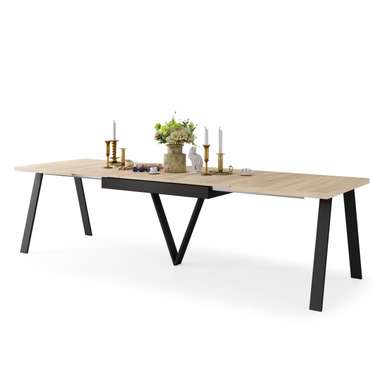 AVERY Sonoma eik/onderkant zwart - LOFT/INDUSTRIËLE TAFEL VOOR WOONKAMER / EETKAMER UITKLAPBAAR TOT 330 cm! AVERY Sonoma eik/onderkant zwart - LOFT/INDUSTRIËLE TAFEL VOOR WOONKAMER / EETKAMER UITKLAPBAAR TOT 330 cm!