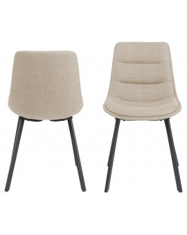 IDA Beige (stof Basel 24) - MODERNE GESTOFFEERDE STOEL VOOR WOONKAMER/EETKAMER LOFT