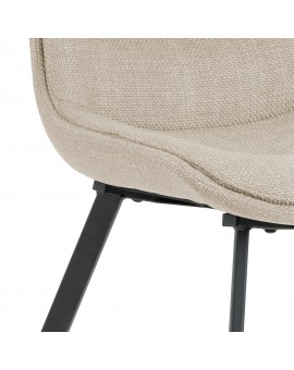 IDA Beige (stof Basel 24) - MODERNE GESTOFFEERDE STOEL VOOR WOONKAMER/EETKAMER LOFT