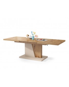 GRAND NOIR artisanaal eiken / beige, salontafel, uitschuifbaar