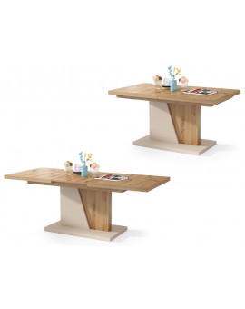 NOIR artisan eiken / beige, salontafel, uitschuifbaar