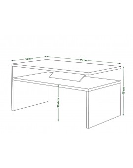 PRIMA artisan eiken/beige, salontafel