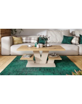 VIVA MAT Artisan eik/béžová - MODERNE KOFFIE TAFEL MET SCHAPPEN
