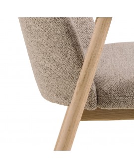RODERIC Beige Latte (stof Monza 60)/frame geolied eiken - HOUTEN STOEL VOOR WOONKAMER, EETKAMER, KEUKEN RETRO
