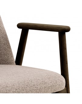 RODERIC Beige Latte (stof Monza 60) / frame gerookt gelakt eiken - HOUTEN STOEL VOOR WOONKAMER, EETKAMER, KEUKEN RETRO