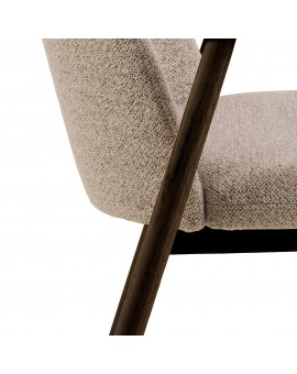 RODERIC Beige Latte (stof Monza 60) / frame gerookt gelakt eiken - HOUTEN STOEL VOOR WOONKAMER, EETKAMER, KEUKEN RETRO