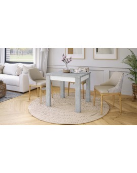 FONTE Svetlý Betón Ateliér / Biely Mat - KLASICKÝ STÔL DO KUCHYNE/OBÝVACEJ IZBY 110x75 ROZKLADANÝ DO 155 cm!