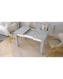 FONTE Svetlý Betón Ateliér / Biely Mat - KLASICKÝ STÔL DO KUCHYNE/OBÝVACEJ IZBY 110x75 ROZKLADANÝ DO 155 cm!