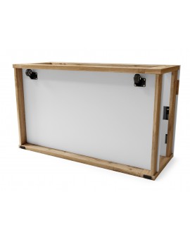 LUSSO Wit Mat/Wotan Eik - MODERNE SALONTAFEL MET VERHOOGD BLAD + OPBERGRUIMTE + SCHAP (OP WIELEN!)