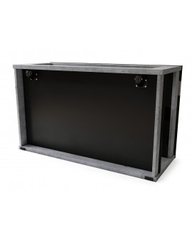 LUSSO Zwart Mat/Millenium Beton - MODERNE SALONTAFEL MET VERHOOGD BLAD + OPBERGRUIMTE + SCHAP (OP WIELEN!)