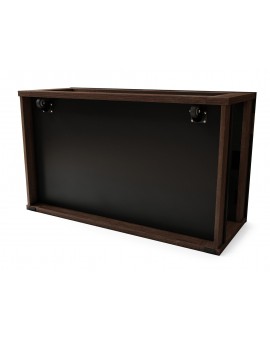 LUSSO Zwart mat/Bruine Eik - MODERNE SALONTAFEL MET VERHOOGD BLAD + OPBERGRUIMTE + SCHAP (OP WIELEN!)