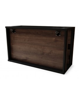 LUSSO Bruin Eiken/Zwart Mat - MODERNE SALONTAFEL MET VERHOOGD BLAD + OPBERGRUIMTE + SCHAP (OP WIELEN!)
