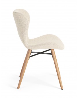 ALTEA Crème (stof Monza 90)/poten natuur eiken – MODERNE STOEL VOOR WOONKAMER/EETKAMER/KEUKEN/KANTOOR