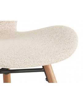 ALTEA Crème (stof Monza 90)/poten natuur eiken – MODERNE STOEL VOOR WOONKAMER/EETKAMER/KEUKEN/KANTOOR