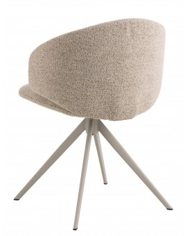 NELA Béžové Latte (látka Monza 90)/béžové nohy – MODERNÁ OTOČNÁ ČALÚNENÁ STOLIČKA DO OBÝVAČKY/JEDÁLNE/KANCELÁRIE LOFT