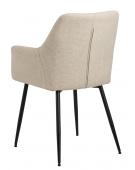 VERA Beige (stof Basel 24) - MODERNE KUIPVORMIGE GESTOFFEERDE STOEL VOOR WOONKAMER / LOFT
