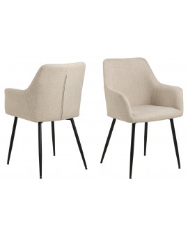 VERA Beige (stof Basel 24) - MODERNE KUIPVORMIGE GESTOFFEERDE STOEL VOOR WOONKAMER / LOFT