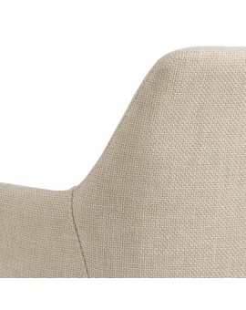 VERA Beige (stof Basel 24) - MODERNE KUIPVORMIGE GESTOFFEERDE STOEL VOOR WOONKAMER / LOFT