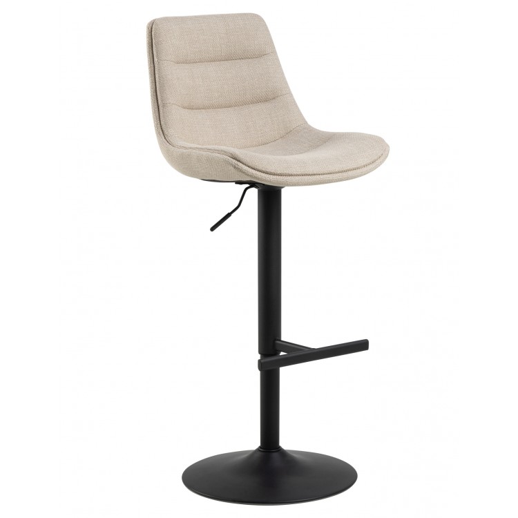 IDA Beige (stof Basel 24)/zwarte poot - TAPS TOELOPENDE GESTOFFEERDE BARSTOEL VOOR KEUKEN/WOONKAMER/RESTAURANT IDA Beige (stof Basel 24)/zwarte poot - TAPS TOELOPENDE GESTOFFEERDE BARSTOEL VOOR KEUKEN/WOONKAMER/RESTAURANT