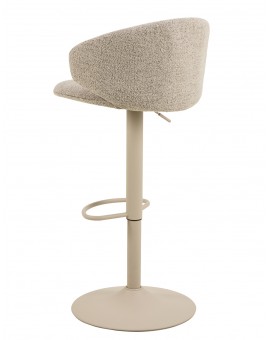 NELA Beige Latte (stof Monza 60 FR)/beige poten - DRAAIBARE BARKRUK MET BEKLEDING -VOOR KEUKEN RESTAURANT