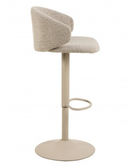 NELA Beige Latte (stof Monza 60 FR)/beige poten - DRAAIBARE BARKRUK MET BEKLEDING -VOOR KEUKEN RESTAURANT