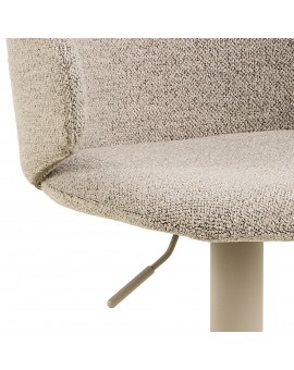 NELA Beige Latte (stof Monza 60 FR)/beige poten - DRAAIBARE BARKRUK MET BEKLEDING -VOOR KEUKEN RESTAURANT