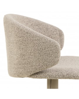 NELA Beige Latte (stof Monza 60 FR)/beige poten - DRAAIBARE BARKRUK MET BEKLEDING -VOOR KEUKEN RESTAURANT