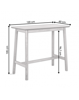 ZARION Eiken Natuur – HOGE BARTAFEL-/KEUKENTAFEL IN HOUTFINEER