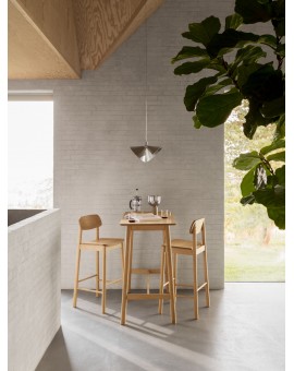 ZARION Eiken Natuur – HOGE BARTAFEL-/KEUKENTAFEL IN HOUTFINEER