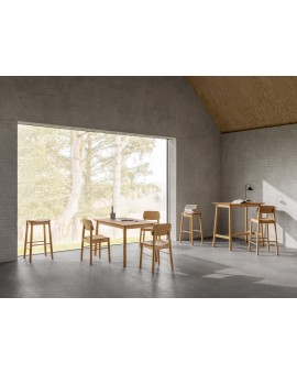 ZARION Eiken Natuur – KEUKENTAFEL 120 cm IN HOUTFINEER