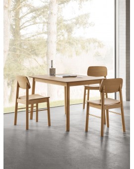 ZARION Eiken Natuur – KEUKENTAFEL 120 cm IN HOUTFINEER
