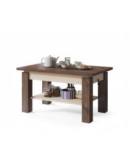 ASTORIA bruine eik / beige, opklapbare salontafel