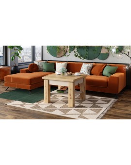 CLEO ARTISAN EIK / BEIGE, UITSCHUIFBARE SALONTAFEL