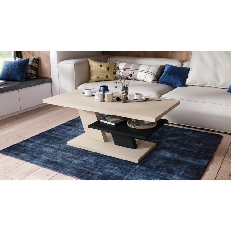 CLIFF beige / zwart, salontafel CLIFF beige / zwart, salontafel