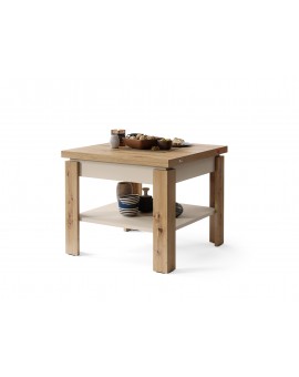 LEO Artisan Eiken / beige - KOFFIETAFEL MET UITKLAPBAAR BLAD