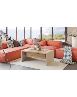 SPACE EIKEN ARTISAN / BEIGE, OPKLAPBARE SALONTAFEL, IN HOOGTE VERSTELBAAR