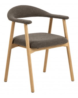 ADELE bruin taupe (monza 40) / frame natuurlijk eiken - HOUTEN STOEL VOOR WOONKAMER EETKAMER KEUKEN RETRO