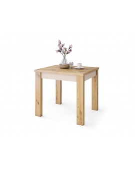 FONTE Eikenhout Artisan / beige - KLASSIEKE KEUKEN- /WOONKAMERTAFEL 85x75 UITKLAPBAAR TOT 130 cm!