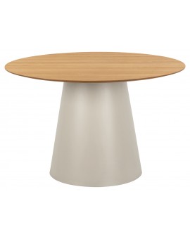 BOSCO Natuurlijke eik / beige poot (Kashmir) – RONDE TAFEL 120 cm VOOR KEUKEN, EETKAMER EN WOONKAMER, FINEER