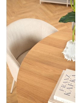 BOSCO Natuurlijke eik / beige poot (Kashmir) – RONDE TAFEL 120 cm VOOR KEUKEN, EETKAMER EN WOONKAMER, FINEER