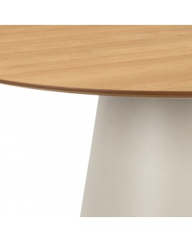 BOSCO Natuurlijke eik / beige poot (Kashmir) – RONDE TAFEL 120 cm VOOR KEUKEN, EETKAMER EN WOONKAMER, FINEER