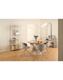 BOSCO Natuurlijke eik / beige poot (Kashmir) – RONDE TAFEL 120 cm VOOR KEUKEN, EETKAMER EN WOONKAMER, FINEER