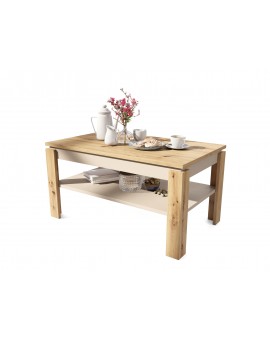 ASTI-P eiken artisan / beige - moderne salontafel met hefblad