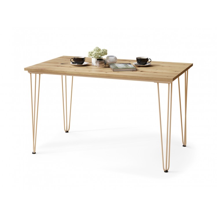 HAIRPIN eiken artisan / beige, loft tafel voor keuken, eetkamer en woonkamer HAIRPIN eiken artisan / beige, loft tafel voor keuken, eetkamer en woonkamer