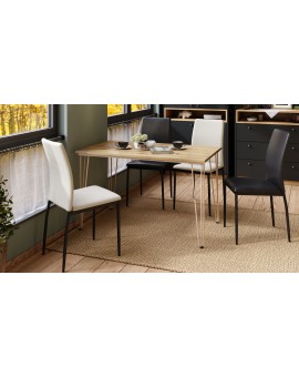 HAIRPIN eiken artisan / beige, loft tafel voor keuken, eetkamer en woonkamer