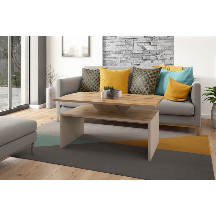 SISI eiken artisan / beige, salontafel SISI eiken artisan / beige, salontafel