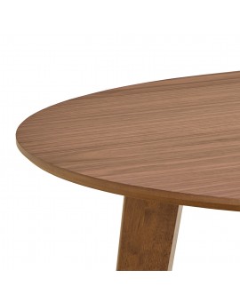 ROXY natuurlijke walnoot - RONDE TAFEL VOOR KEUKEN/EETKAMER RETRO