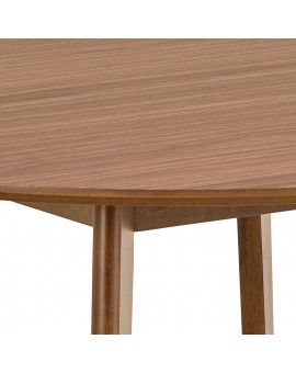 ROXY natuurlijke walnoot - RONDE TAFEL VOOR KEUKEN/EETKAMER RETRO